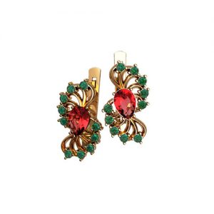 Золотые серьги с фианитами "Жанейро"