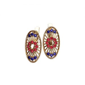 Золотые серьги с фианитами "Канны"