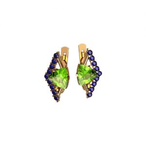 Серьги из золота с камнями "Бродвей"