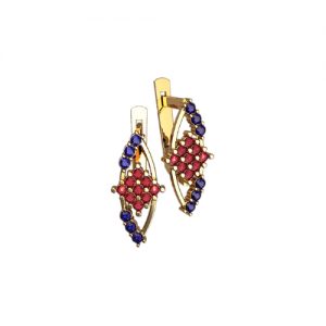 Золотые серьги с фианитами "Татьяна"