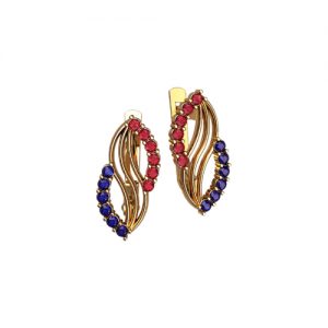 Золотые серьги с фианитами "Ваниль"