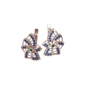 Серьги с камнями "Паутина"