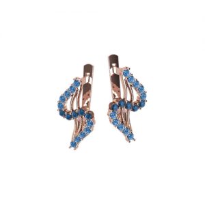 Серьги из золота с камнями "Вода"