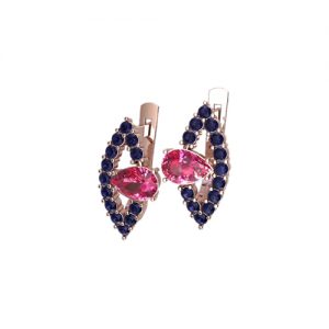 Золотые серьги с фианитами "Игра"