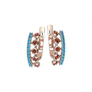 Серьги с фианитами "Рассвет"