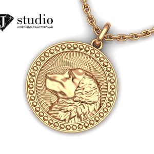 Кулон с изображением собаки