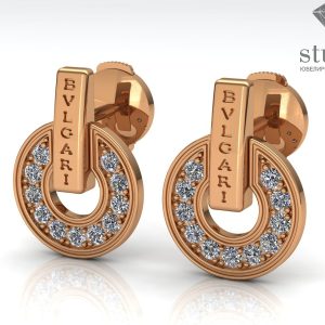 Серьги Булгари с мелкими бриллиантами