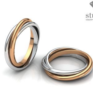 Кольцо обручальное с плетением