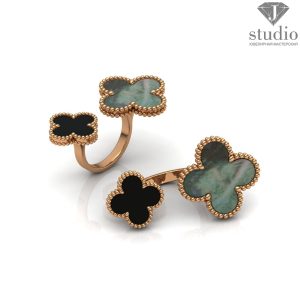 Серьги в форме клевера Ван Клиф