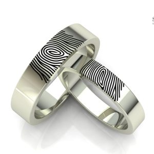 Кольцо обручальное с печатью пальцев "Инес"