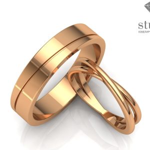 Кольцо обручальное с переплетением