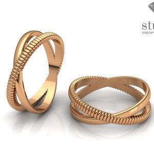 Кольцо обручальное переплетение крестом