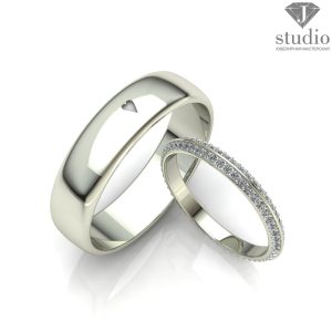 Кольцо обручальное с вырезом сердца