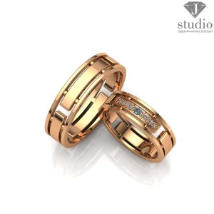 Обручальное кольцо с лаконичными вырезами