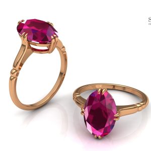 Кольцо помолвочное "Малиновый сад"