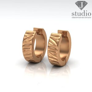 Серьги из золота в форме круга "Тейлор"