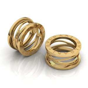 Кольцо обручальное с плетением "Bulgari"