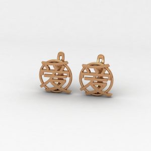 Серьги c китайским иероглифом "Любовь"